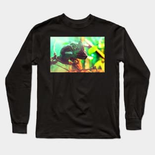 Сhameleon sitting on a tree branch Long Sleeve T-Shirt